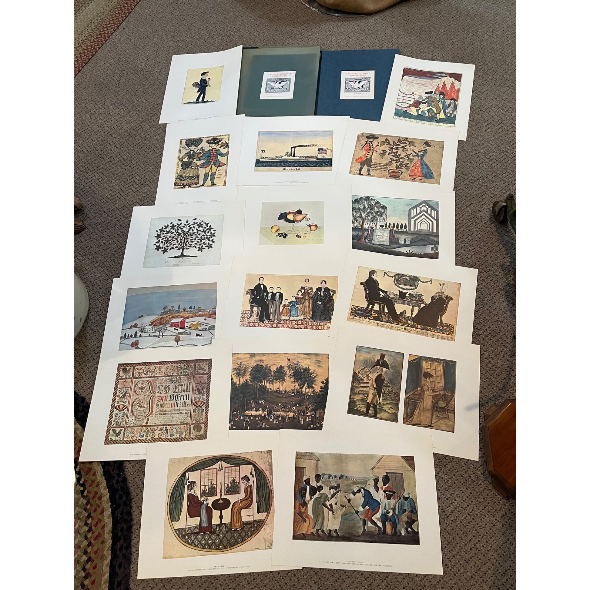 American Primitive Watercolors Complete Color Plates Folio Art (Full Set Of 16)