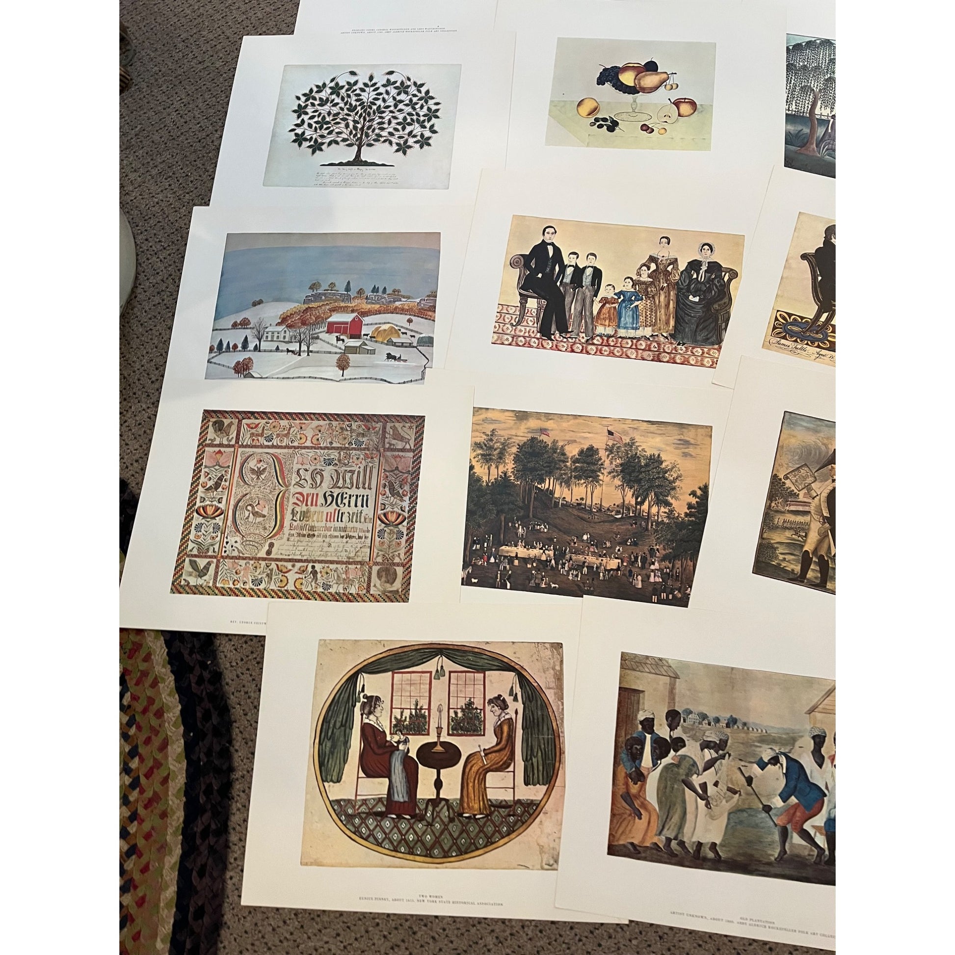 American Primitive Watercolors Complete Color Plates Folio Art (Full Set Of 16)