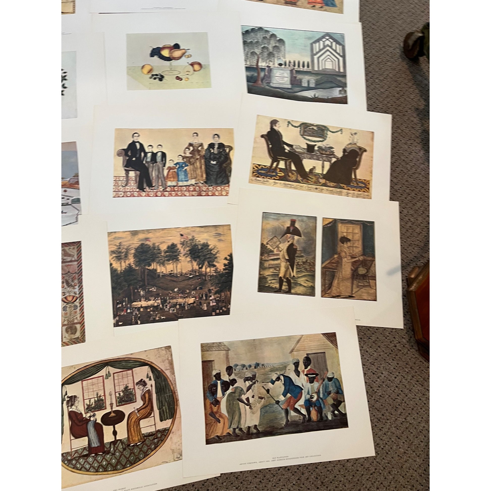 American Primitive Watercolors Complete Color Plates Folio Art (Full Set Of 16)