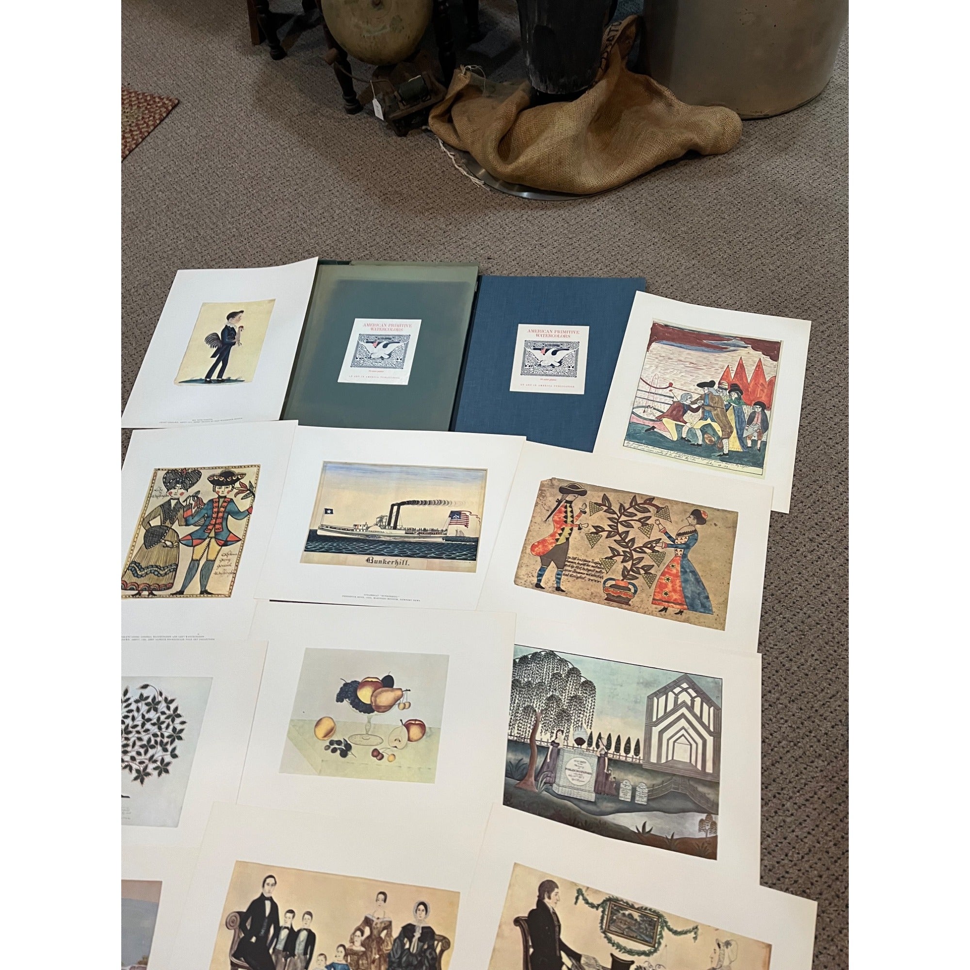 American Primitive Watercolors Complete Color Plates Folio Art (Full Set Of 16)