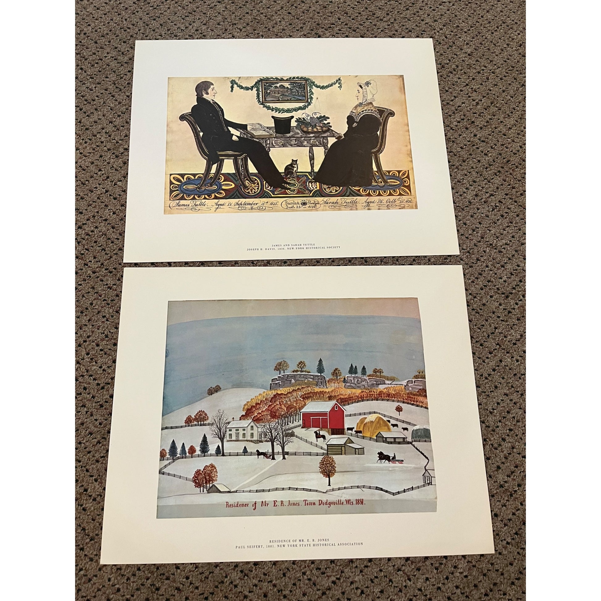 American Primitive Watercolors Complete Color Plates Folio Art (Full Set Of 16)