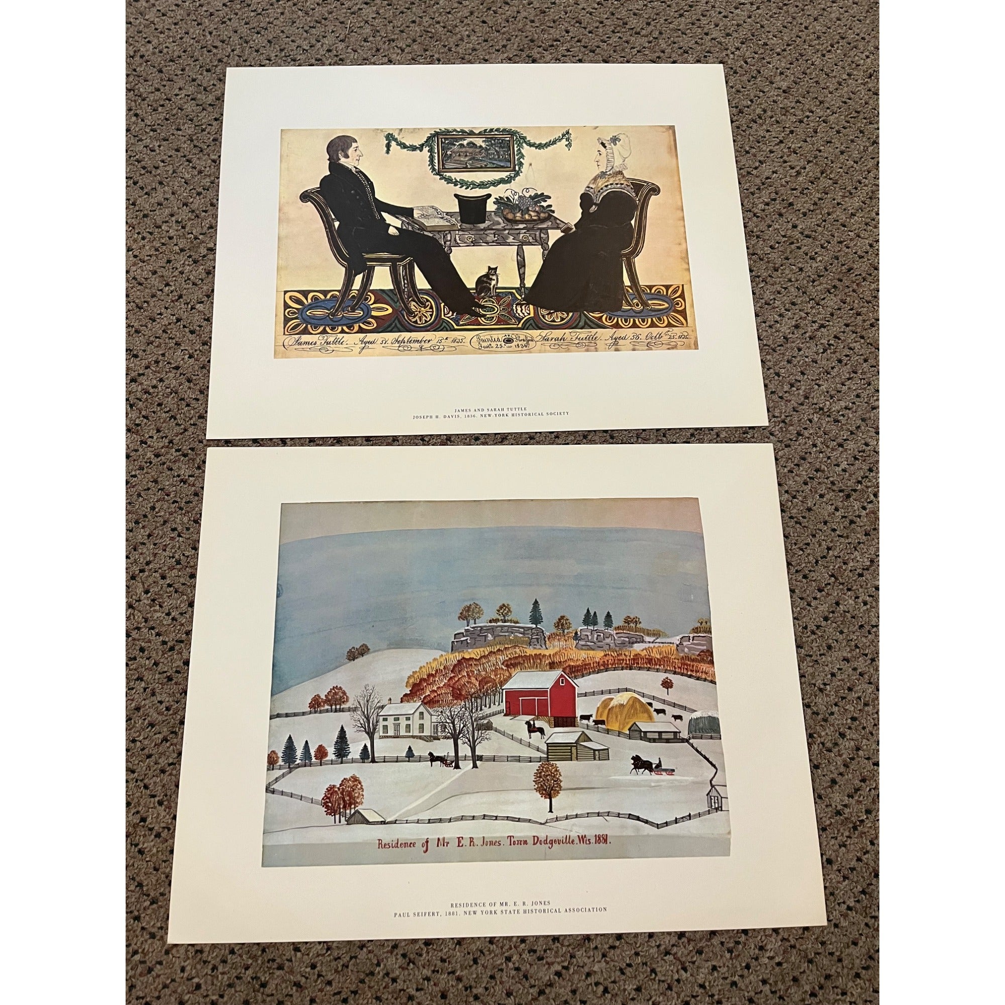 American Primitive Watercolors Complete Color Plates Folio Art (Full Set Of 16)