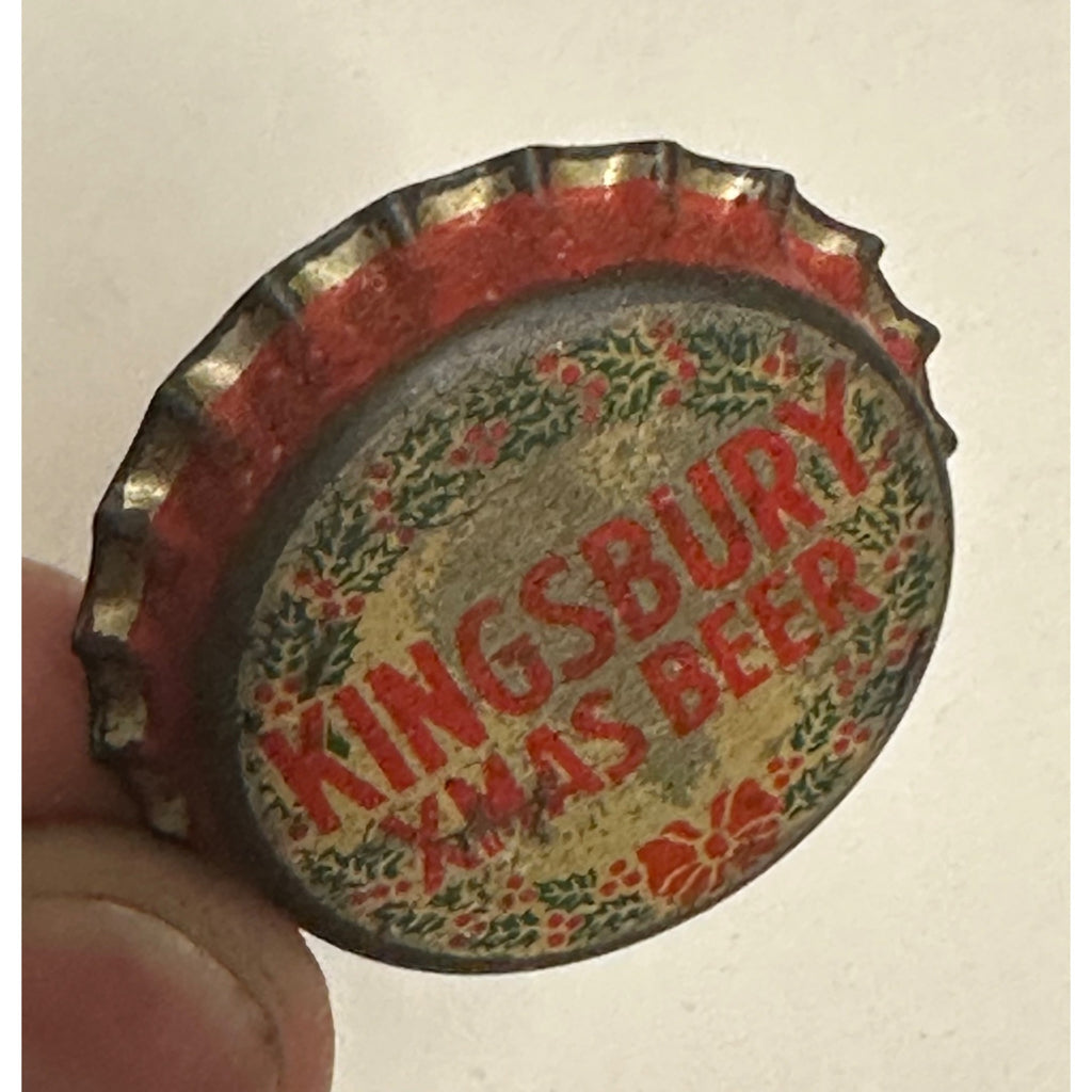 KINGSBURY XMAS BEER UNUSED CORK BEER BOTTLE CAP ~ SHEBOYGAN WISCONSIN CROWN