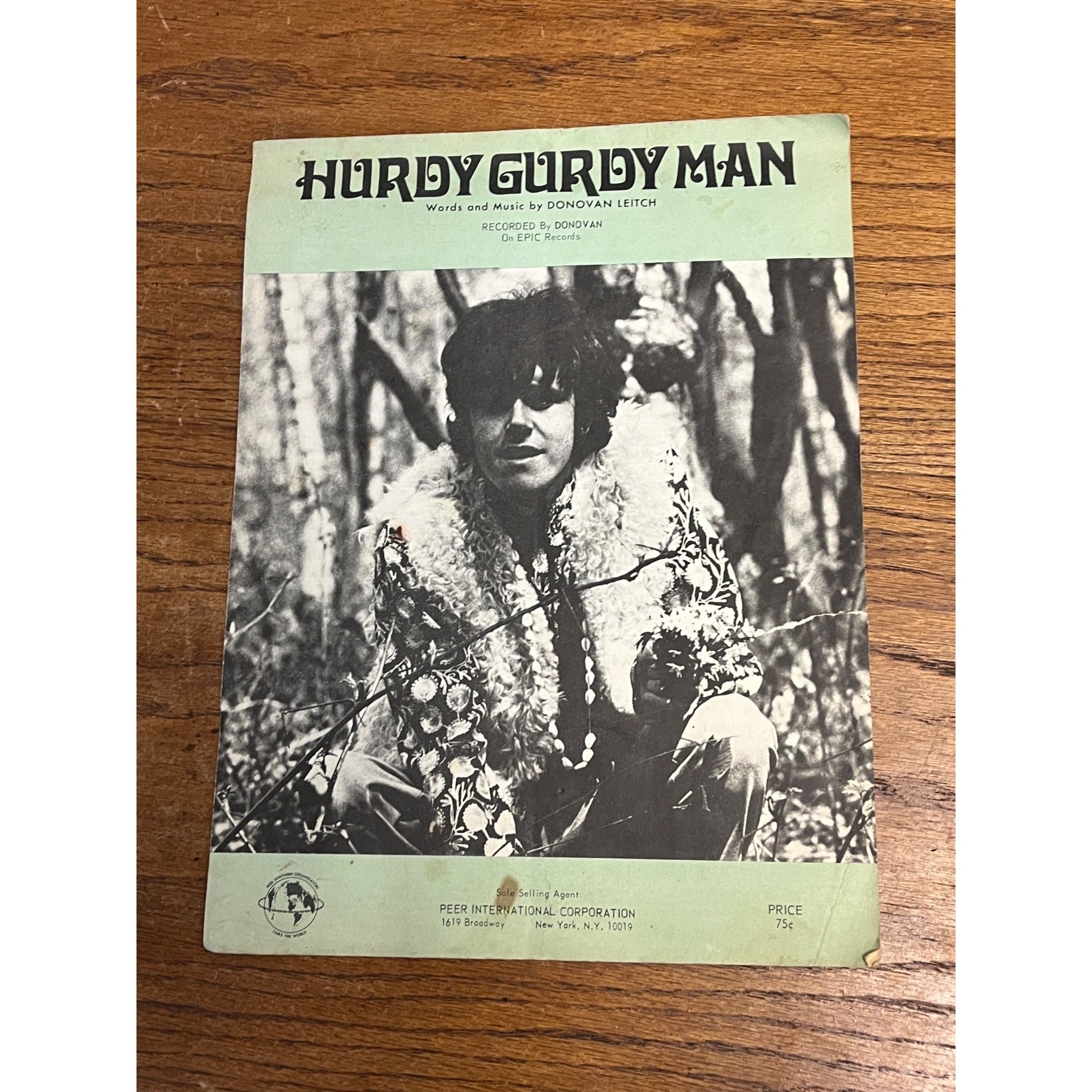 Vintage Hurdy Gurdy Mann Donovan Leitch Sheet Music (1968)