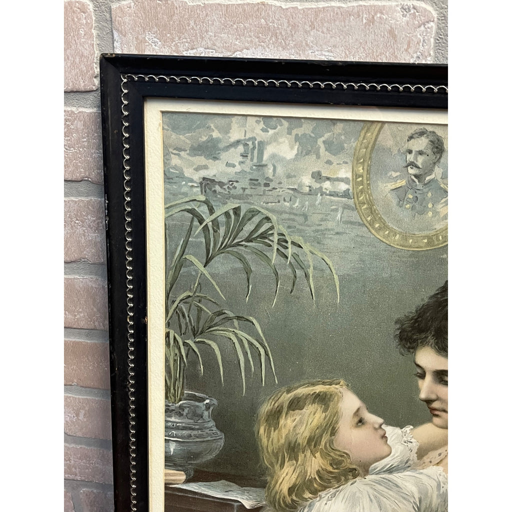 Vintage Spanish-American War Soldiers Wife Framed Art Print 1898 (Turner) Patriotic