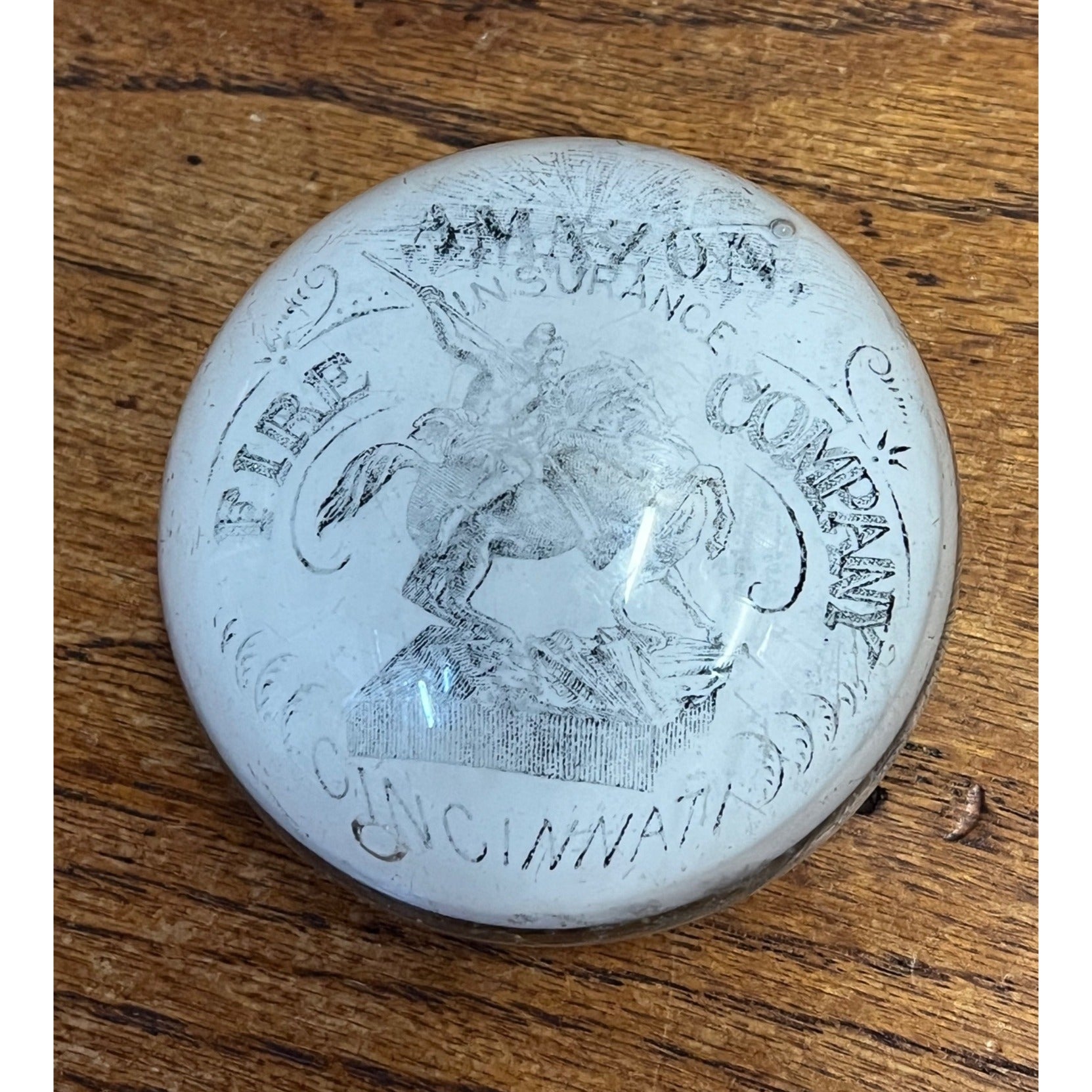 Antique 1882 Amazon Fire Insurance Company Advertising Paperweight Cincinnati