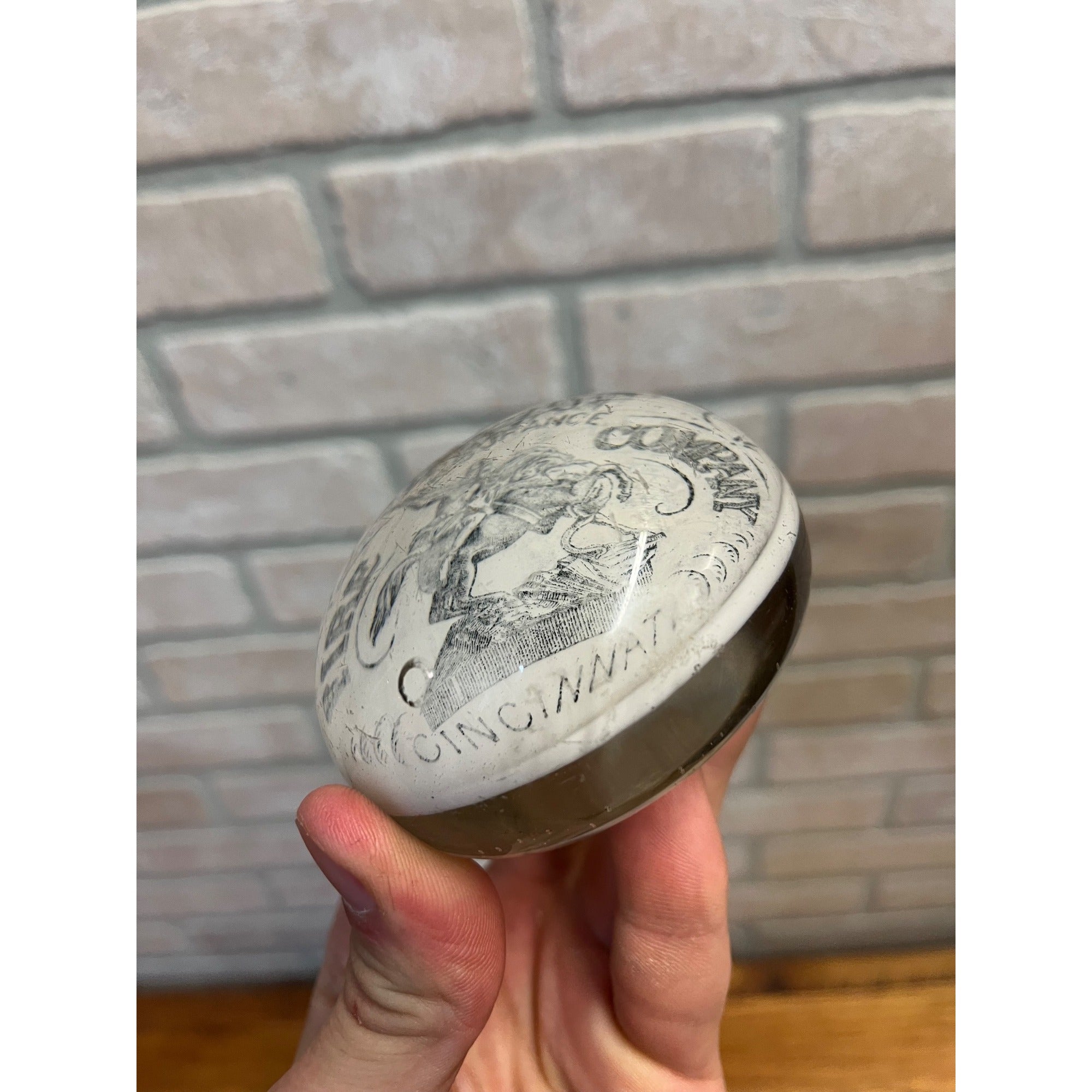 Antique 1882 Amazon Fire Insurance Company Advertising Paperweight Cincinnati