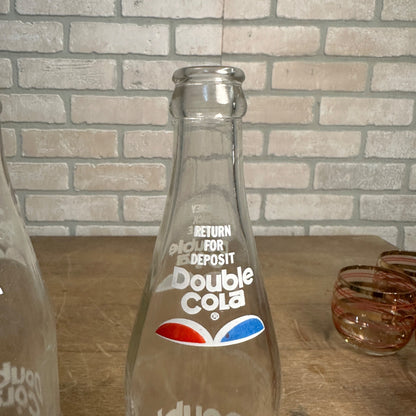 Vintage 1970s Double Cola 16oz 1 Pint ACL Glass Soda Bottle