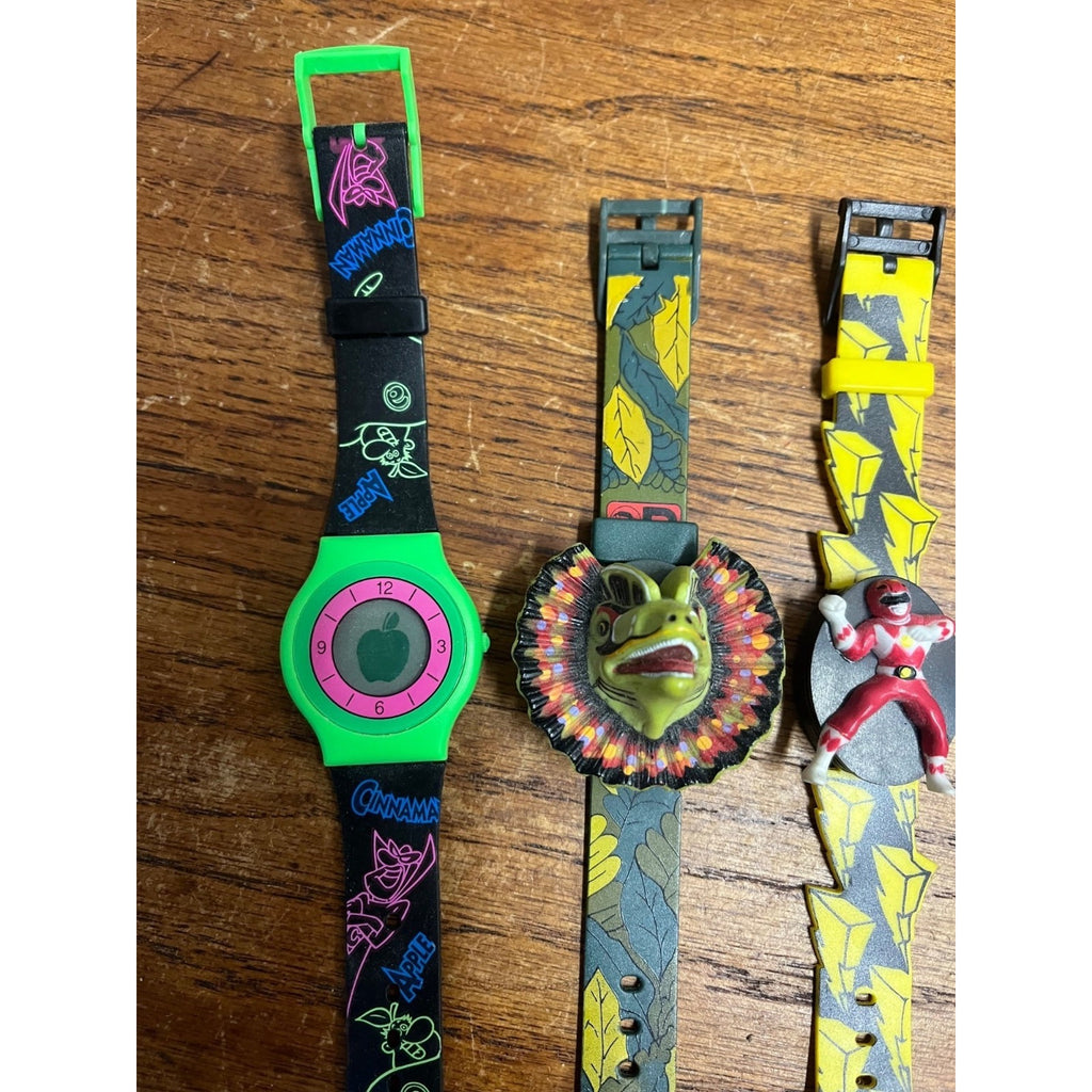Vintage 1990s Child's Toy Watches US Army Power Rangers Jurassic Park