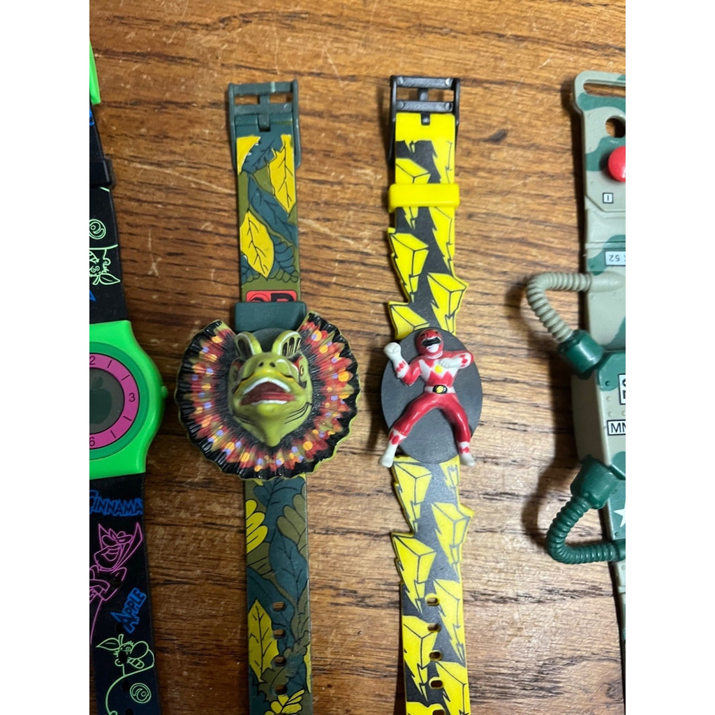 Vintage 1990s Child's Toy Watches US Army Power Rangers Jurassic Park