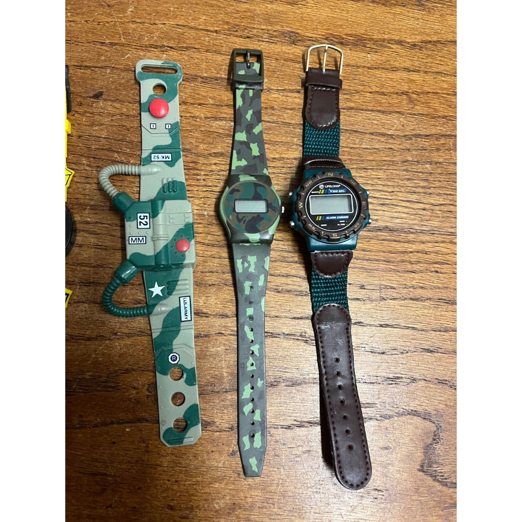 Vintage 1990s Child's Toy Watches US Army Power Rangers Jurassic Park
