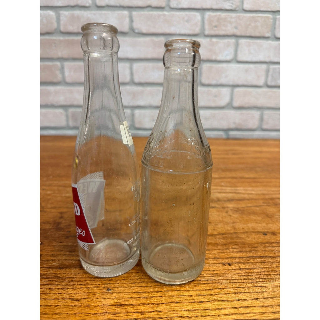 Vintage Lot of 2 West Bend Beverages Wisconsin Soda Bottles ACl & Embossed
