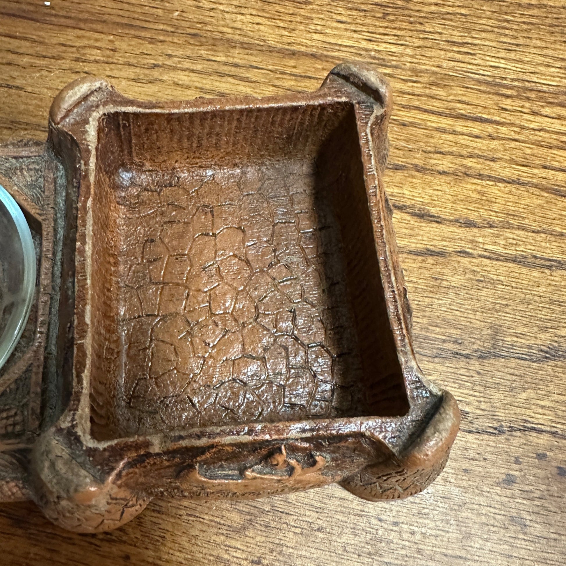 Syroco Style Art Deco Box Cigarette Case Ashtray Native American Okoboji Iowa