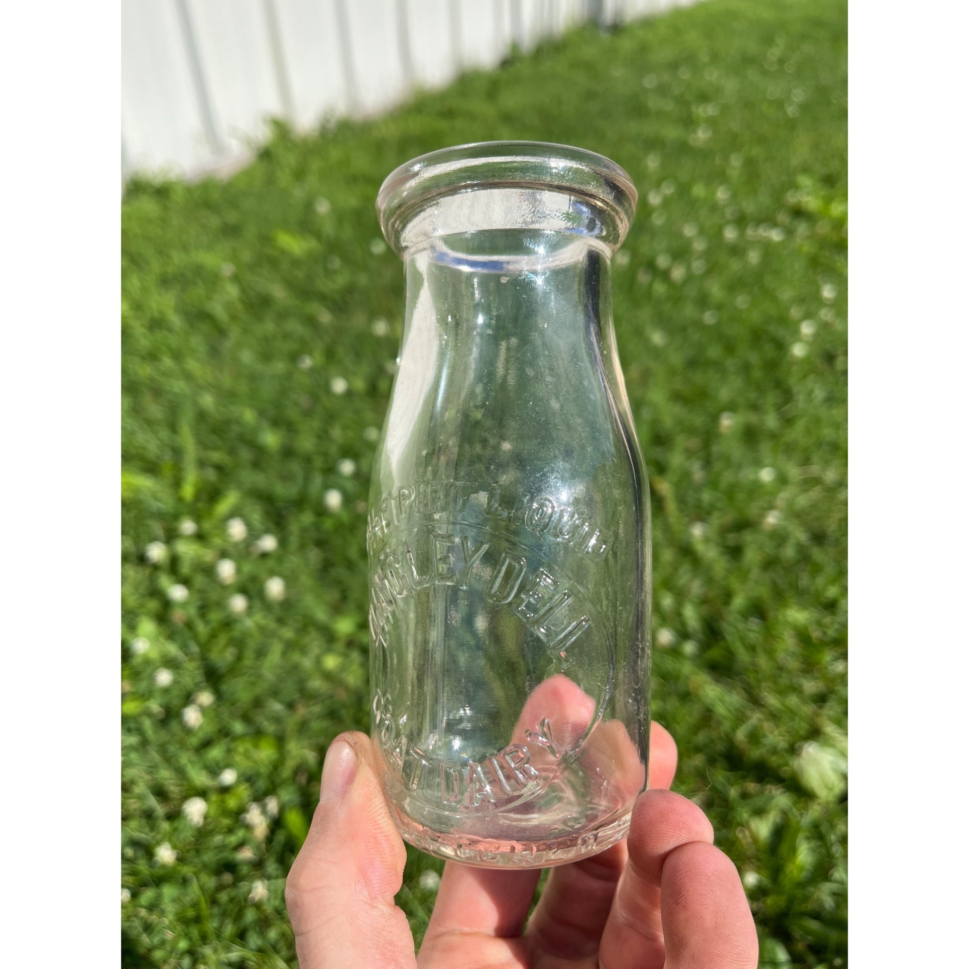 Vintage Dingley Dell Half Pint Bottle Goat Dairy Stepney Conn Ct Monroe