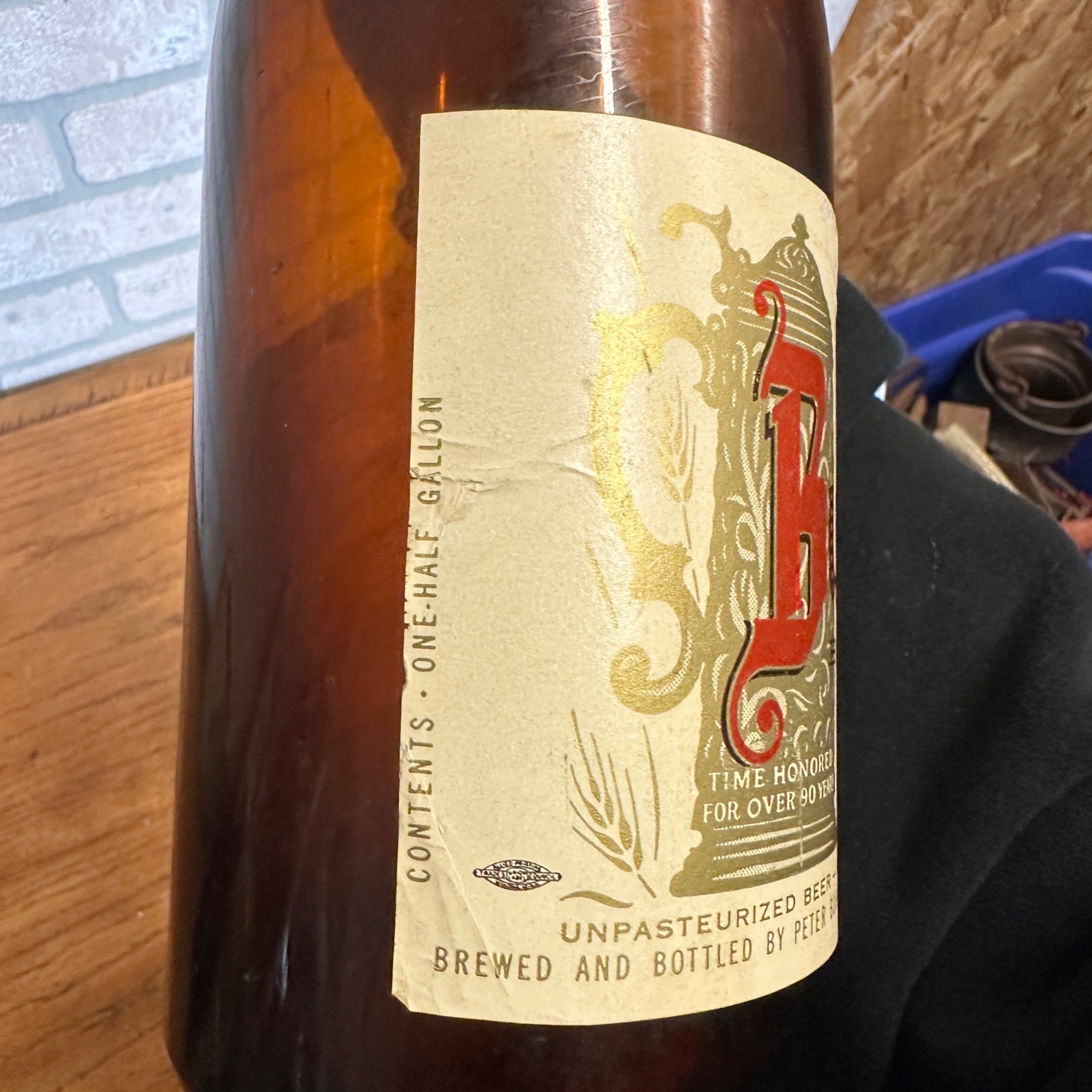 Vintage Bub's Beer Winona Minnesota Peter Bub Brewery Half Gallon Beer Picnic Bottle