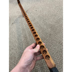 Vintage Wood Walking Cane Stick Unique for Medallions / Tokens Buttons 33.5"
