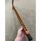 Vintage Wood Walking Cane Stick Unique for Medallions / Tokens Buttons 33.5"