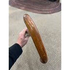 Vintage Wood Walking Cane Stick Unique for Medallions / Tokens Buttons 33.5"