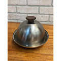Vintage 1960s Stainless Teak Wood Dome Lid Serving Tray MCM Danish Preferred 18/8