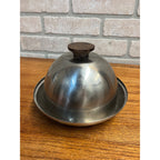Vintage 1960s Stainless Teak Wood Dome Lid Serving Tray MCM Danish Preferred 18/8