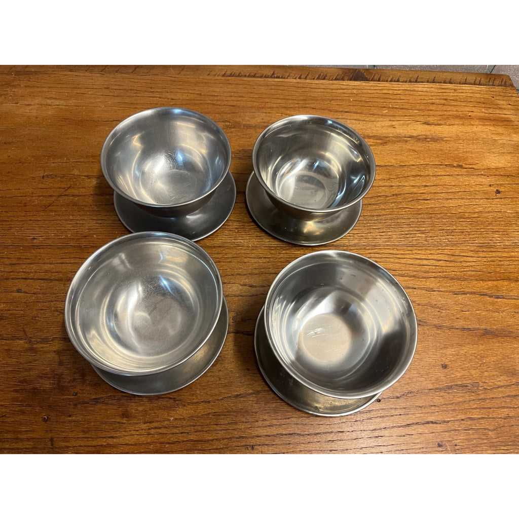 Set of 4 Vintage MCM Selandia Danish Modern Stainless Sauce / Dip Bowls 1960s