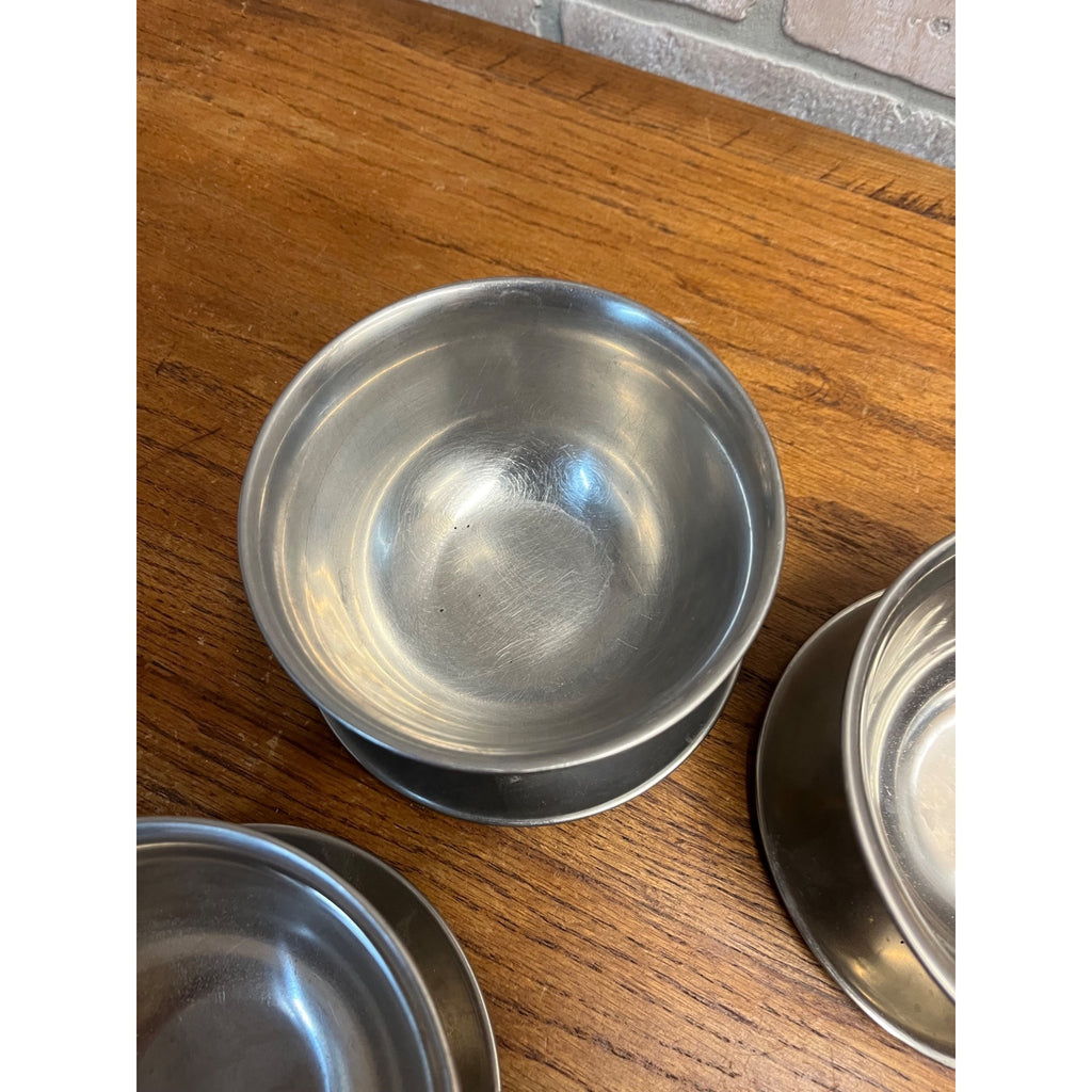 Set of 4 Vintage MCM Selandia Danish Modern Stainless Sauce / Dip Bowls 1960s