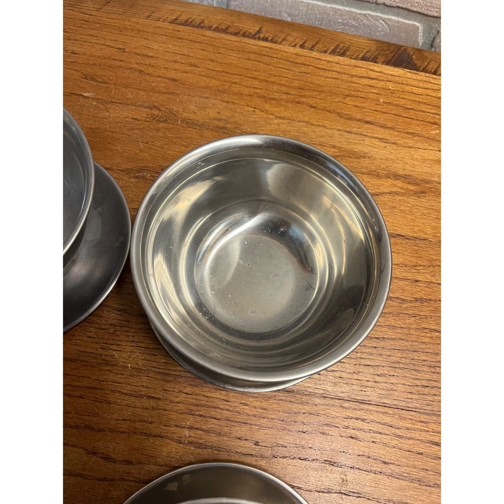 Set of 4 Vintage MCM Selandia Danish Modern Stainless Sauce / Dip Bowls 1960s