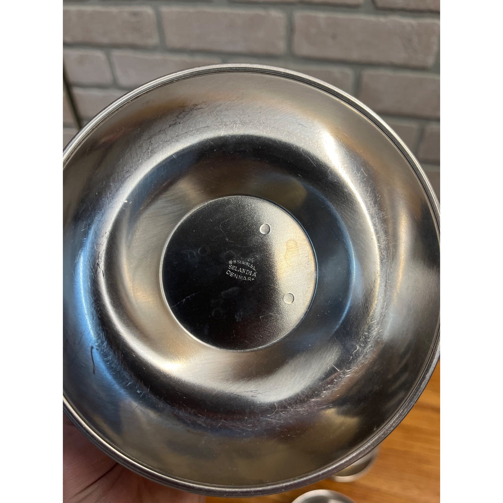 Set of 4 Vintage MCM Selandia Danish Modern Stainless Sauce / Dip Bowls 1960s