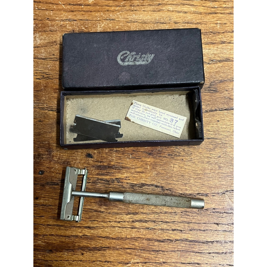 Antique Vintage 1920s Christy Advertiser Safety Razor With Original Box Shaving