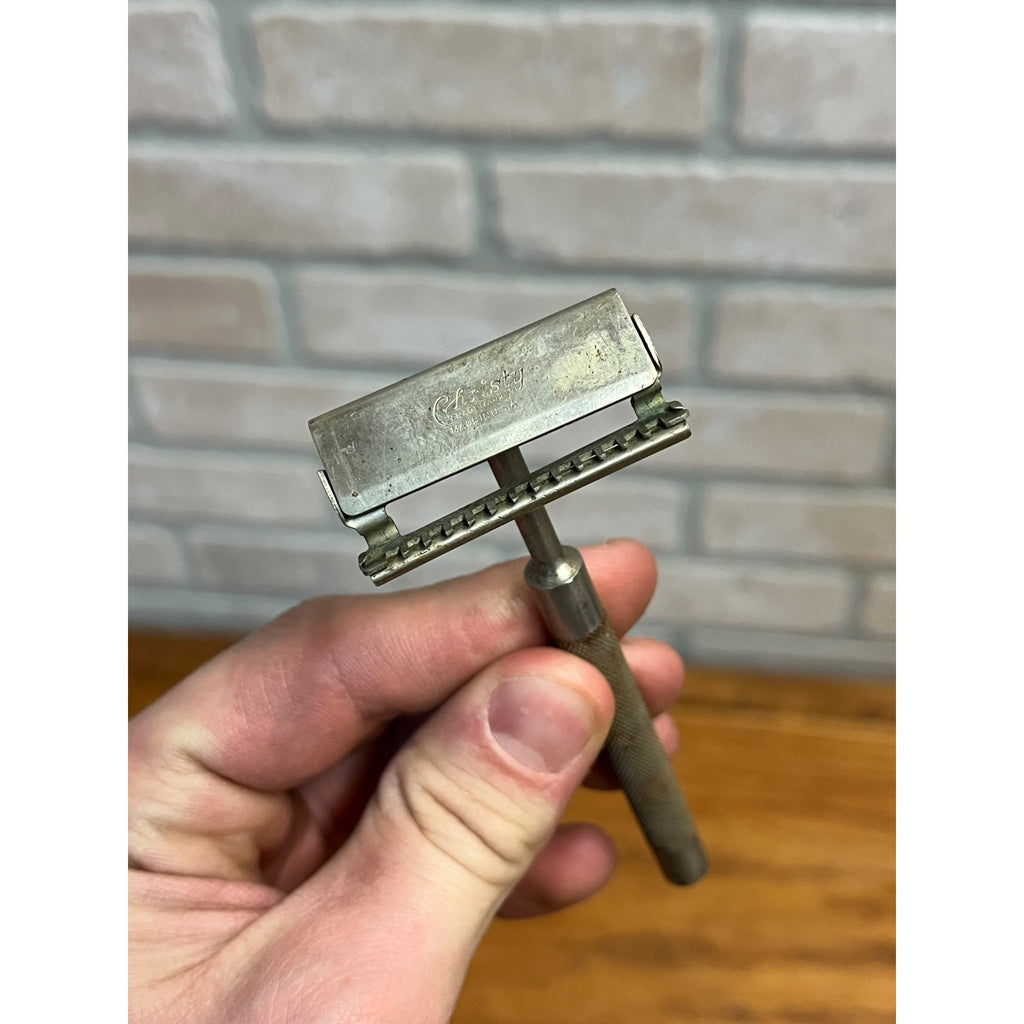 Antique Vintage 1920s Christy Advertiser Safety Razor With Original Box Shaving