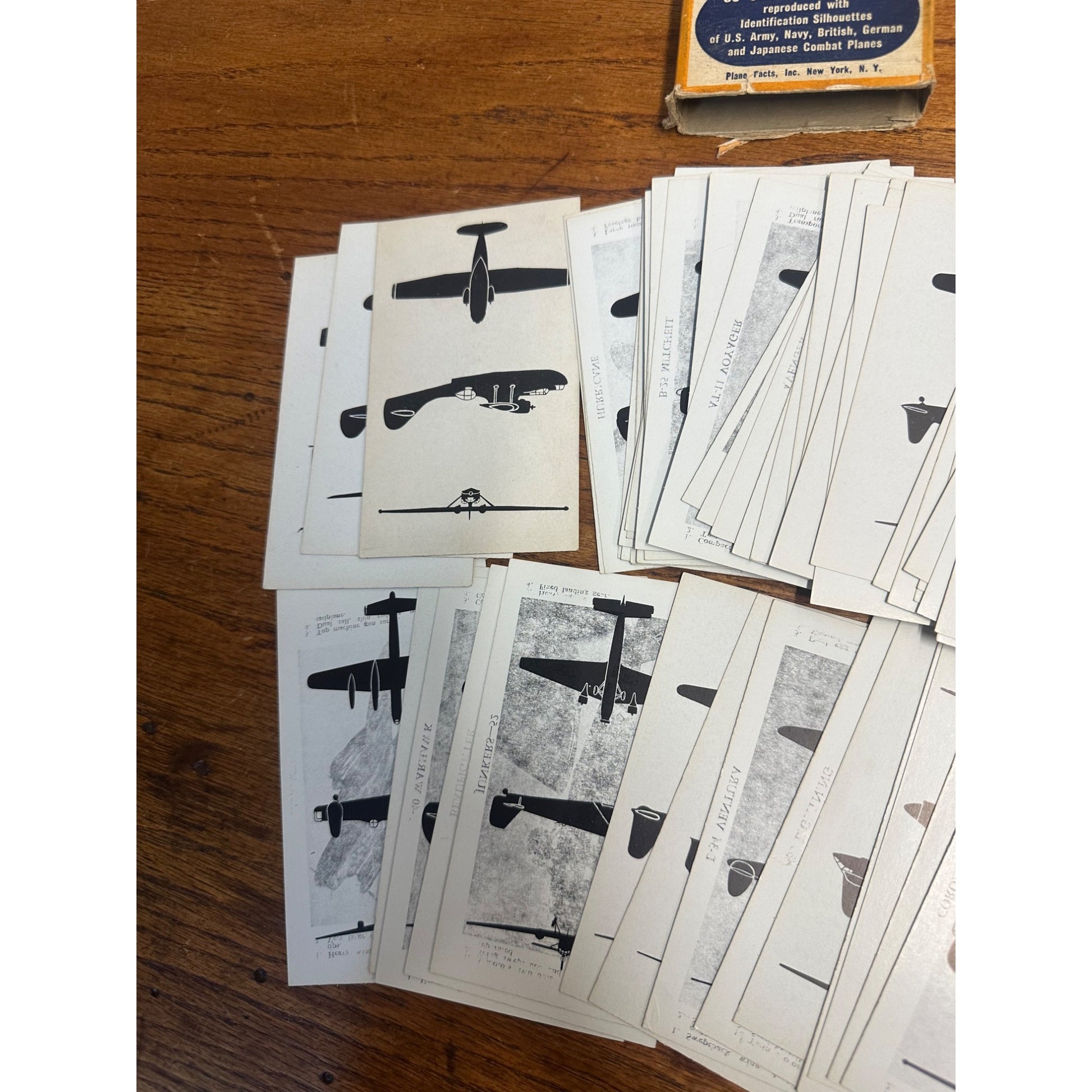 Original WWII Aircraft Warning Service Plane Identification Packet Silhouettes 55 Cards