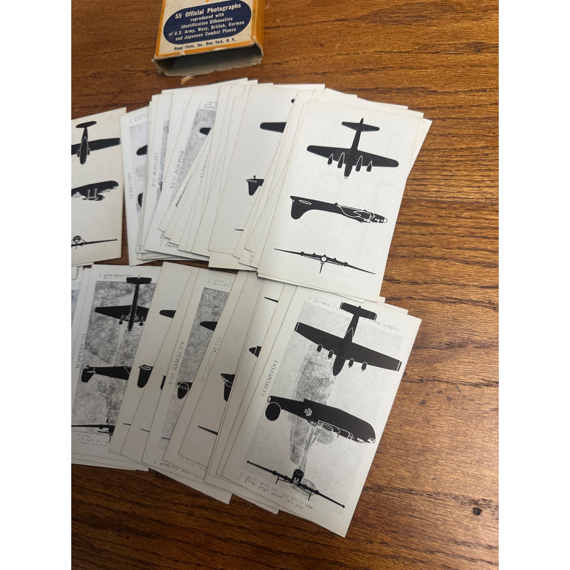 Original WWII Aircraft Warning Service Plane Identification Packet Silhouettes 55 Cards