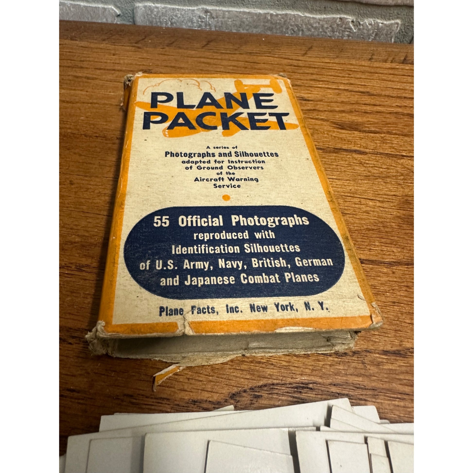 Original WWII Aircraft Warning Service Plane Identification Packet Silhouettes 55 Cards