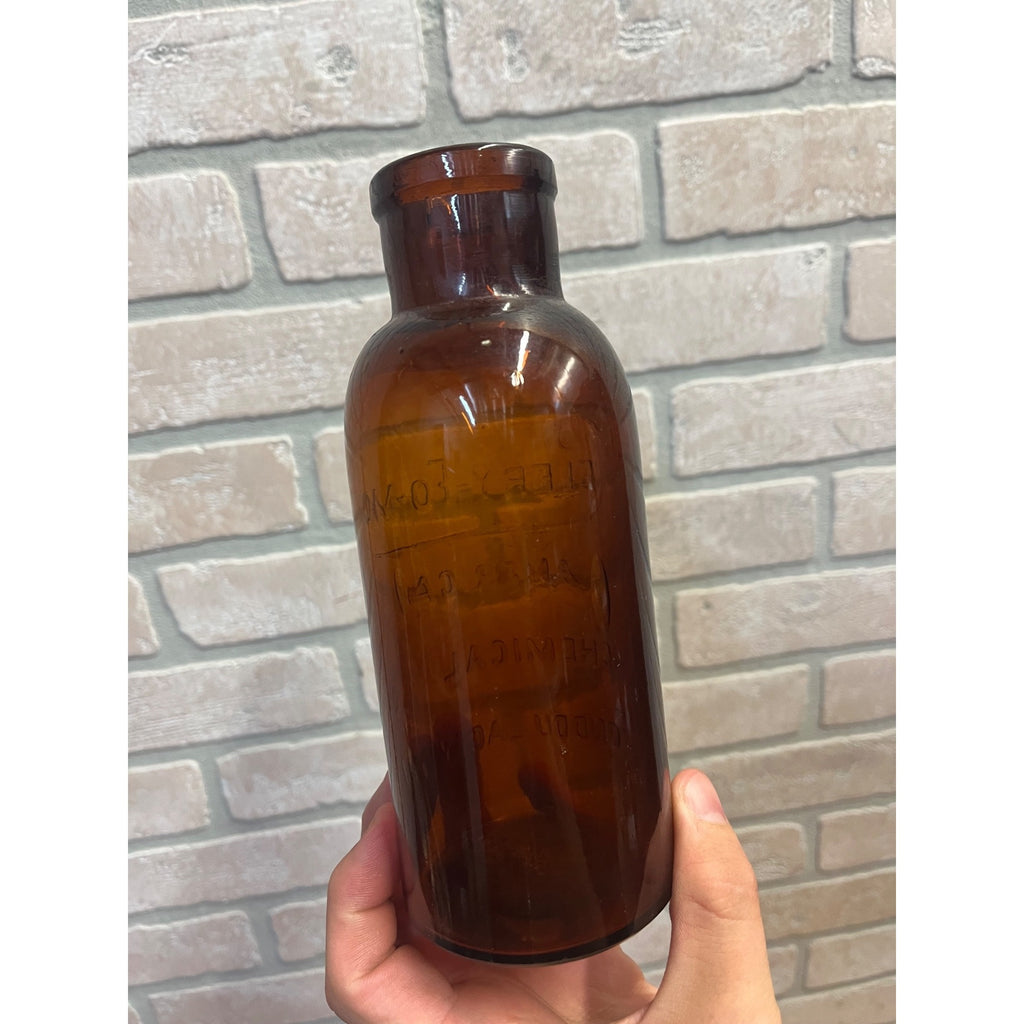 Antique 1900s Amber Bottle Celery-Fo-Mo Fond du Lac WI American Chem Co Druggist