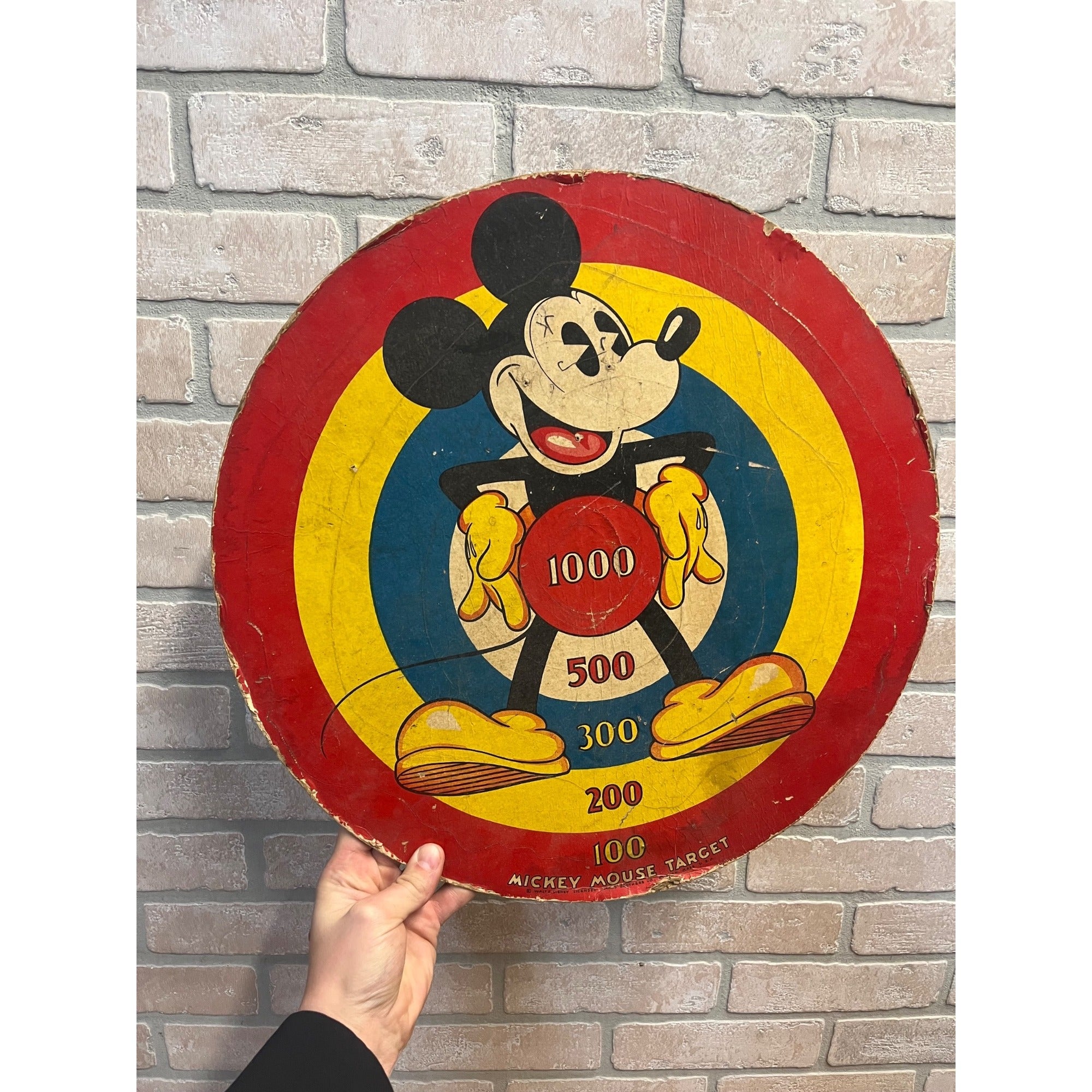 Vintage Mickey Mouse Target 1930s Cardboard Disney Game Marks Bros Marx Toy 17"
