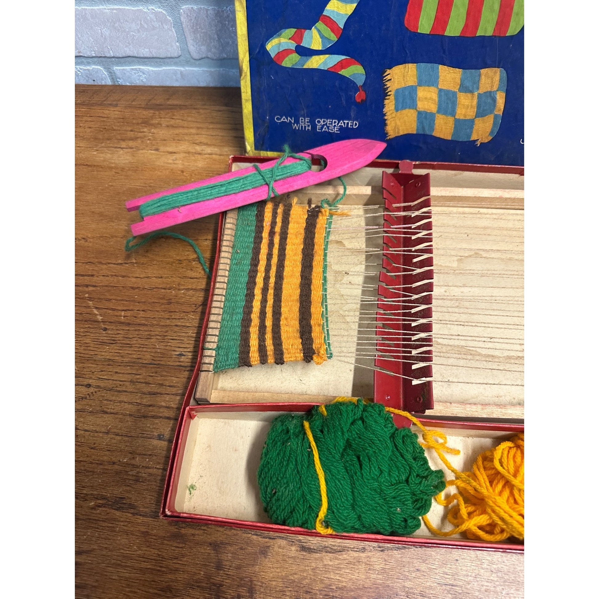 Vintage 1930s Perfection Weaving Loom Samuel Gabriel Child's Toy w/ Box