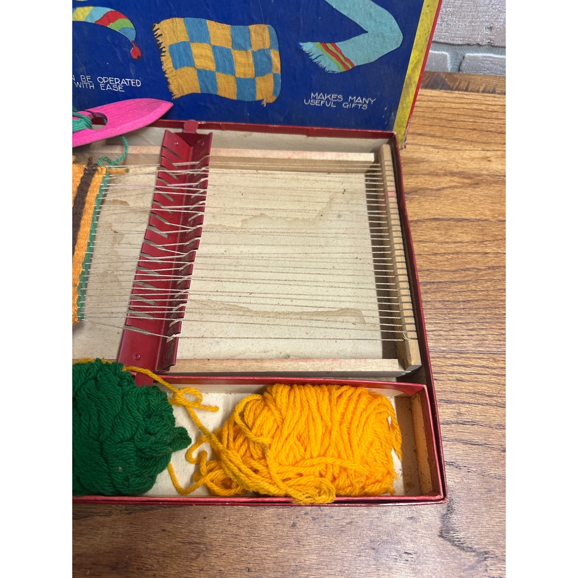 Vintage 1930s Perfection Weaving Loom Samuel Gabriel Child's Toy w/ Box