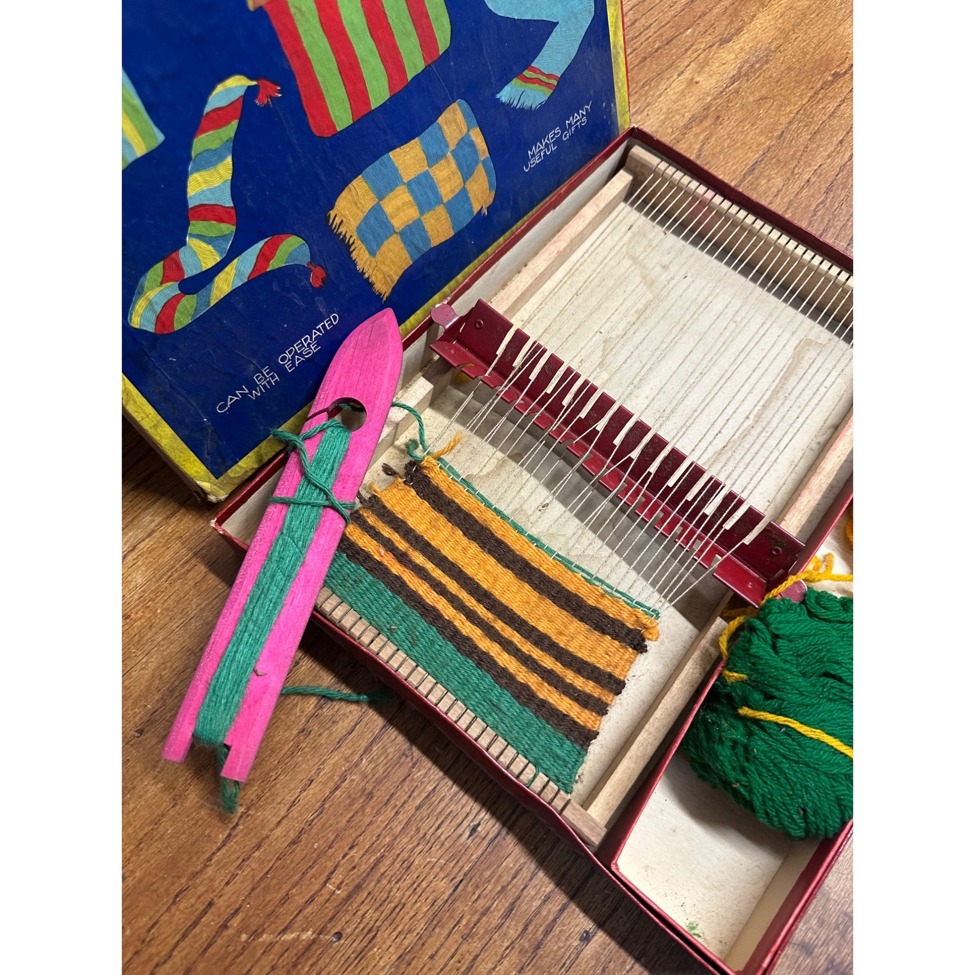 Vintage 1930s Perfection Weaving Loom Samuel Gabriel Child's Toy w/ Box