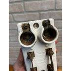 Antique Porcelain Double Pole Plug Fuse Knife Throw Switch - Permel Warren OH
