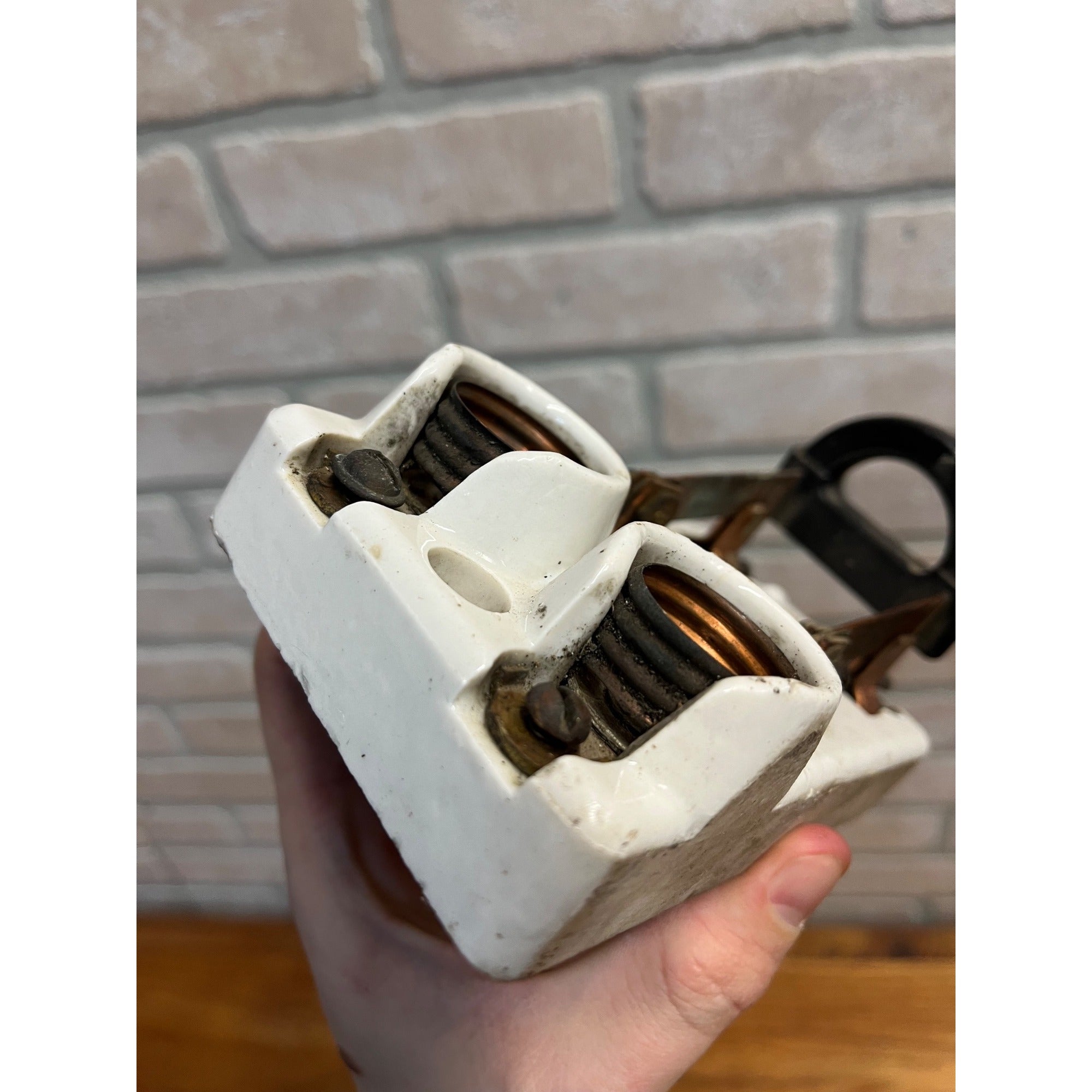 Antique Porcelain Double Pole Plug Fuse Knife Throw Switch - Permel Warren OH