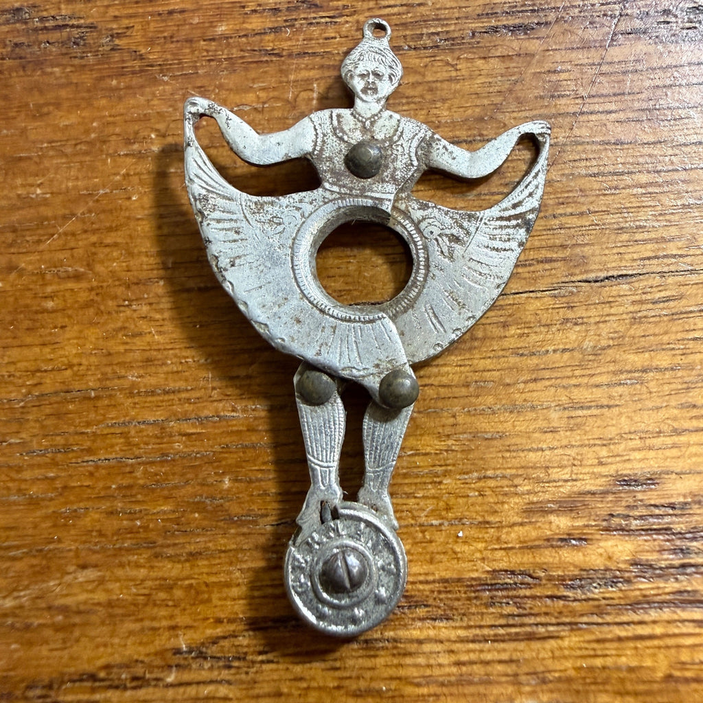 ANTIQUE BALLERINA CURTSY GIRL WATCH FOB PENDANT CIGAR CUTTER GERMANY