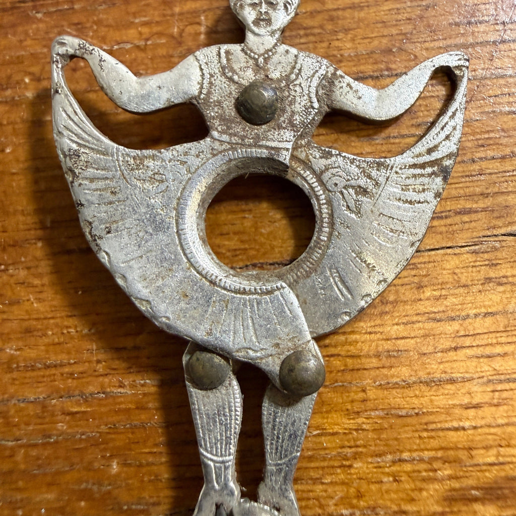ANTIQUE BALLERINA CURTSY GIRL WATCH FOB PENDANT CIGAR CUTTER GERMANY