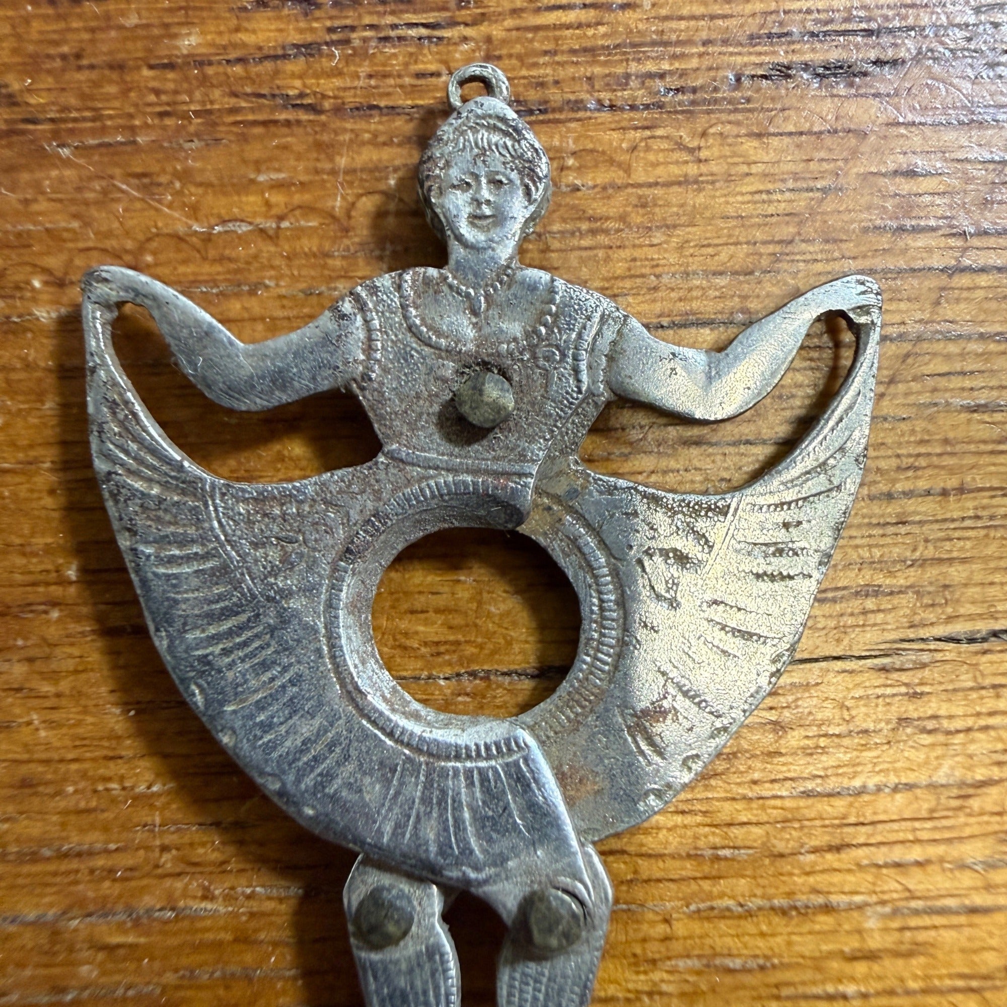 ANTIQUE BALLERINA CURTSY GIRL WATCH FOB PENDANT CIGAR CUTTER GERMANY