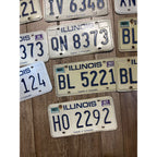 Vintage Large Lot (22) Illinois License Plates 1980s Blue / White Land of Lincoln