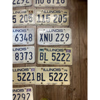 Vintage Large Lot (22) Illinois License Plates 1980s Blue / White Land of Lincoln