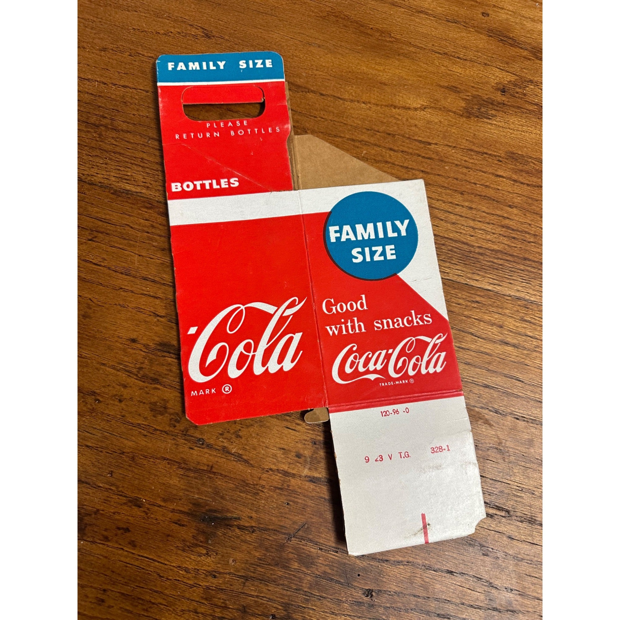 Vintage Coca Cola Family Size Soda Bottle Caddy Carrier Cardboard 2-Pack