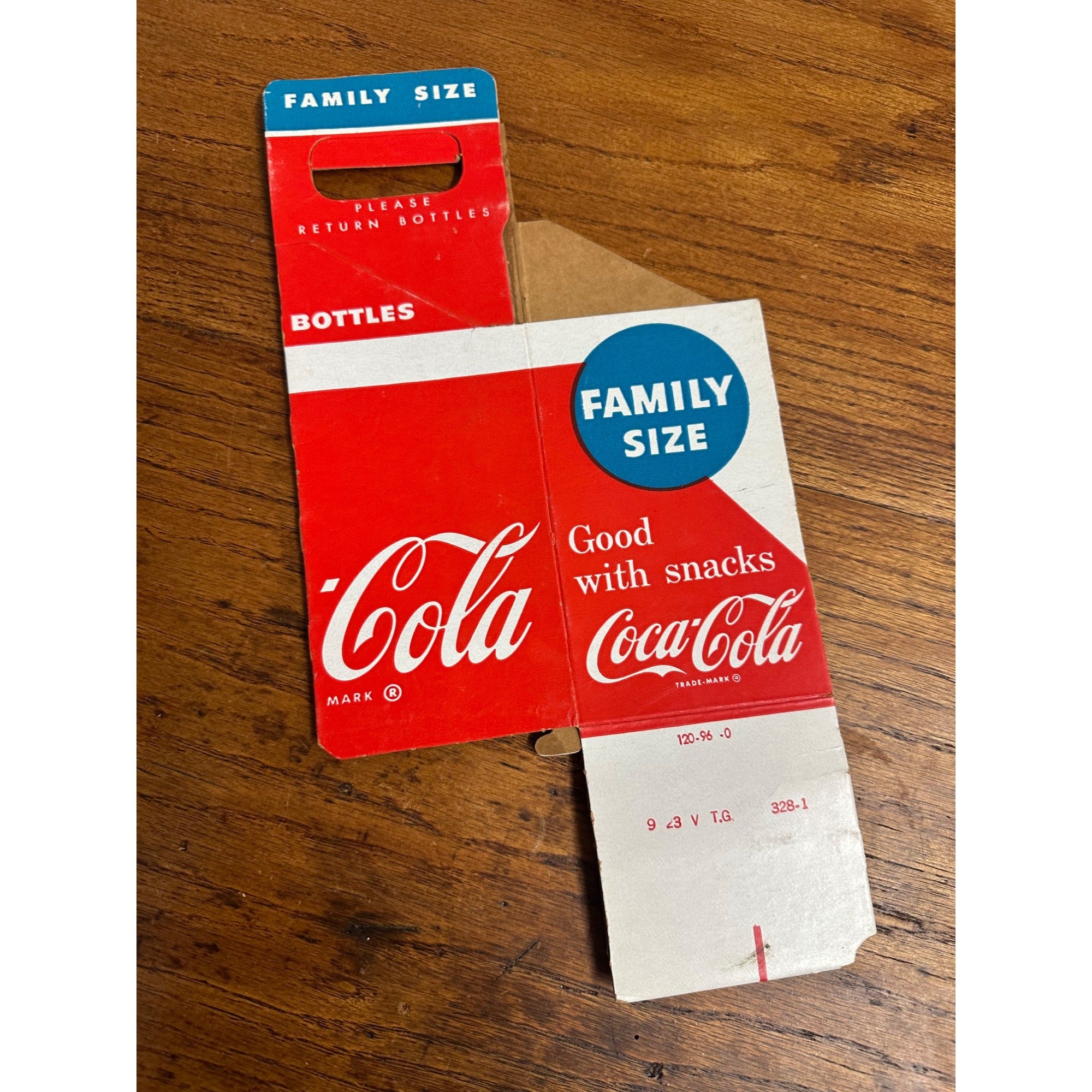 Vintage Coca Cola Family Size Soda Bottle Caddy Carrier Cardboard 2-Pack