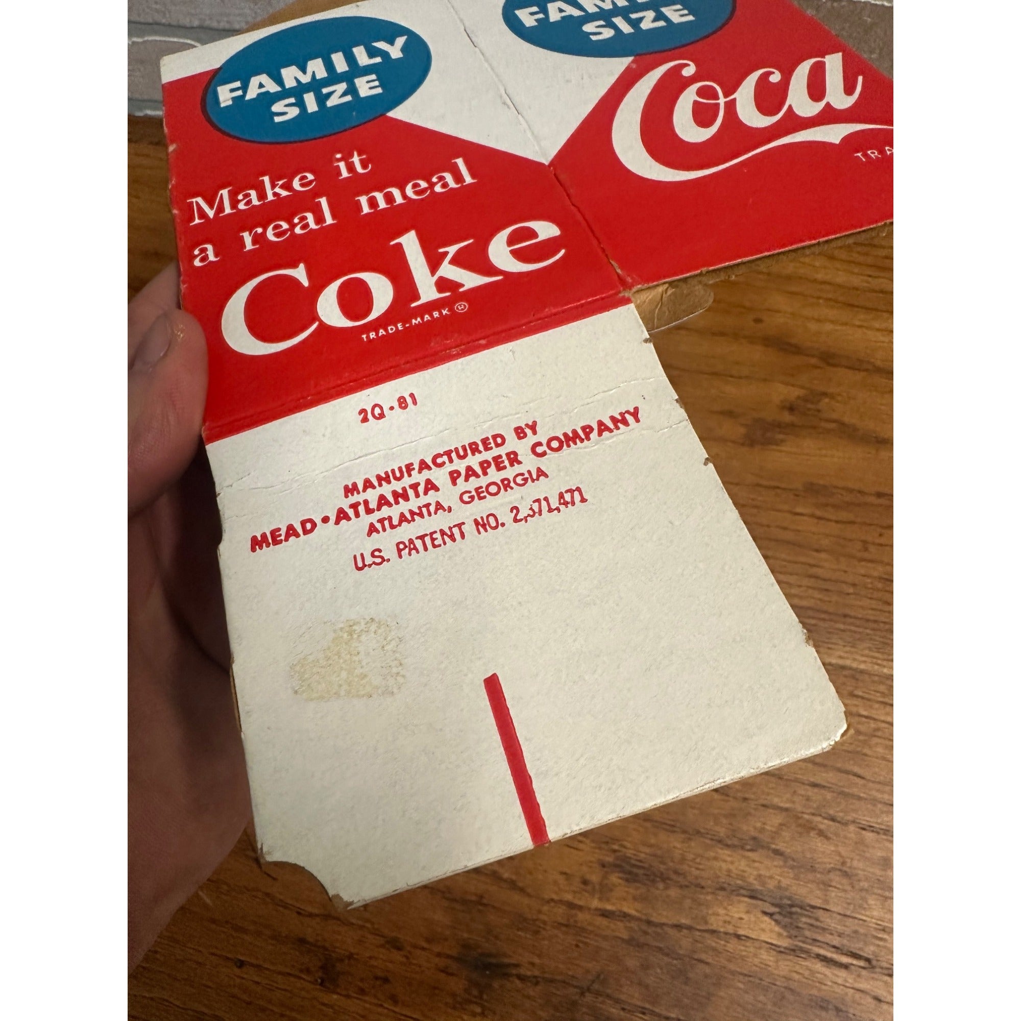 Vintage Coca Cola Family Size Soda Bottle Caddy Carrier Cardboard 2-Pack