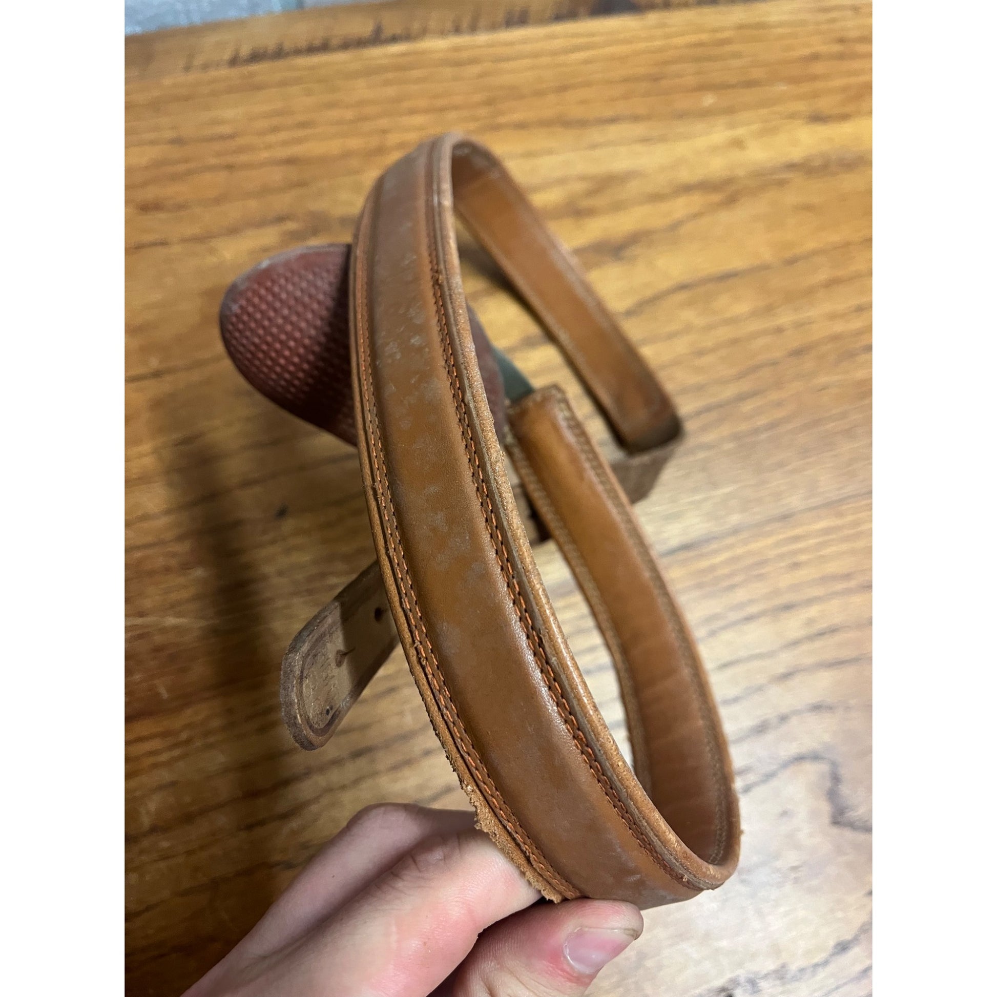 Antique Vintage Hernia Belt Medical Device Oddity Leather Ohio Truss Co. 1900s