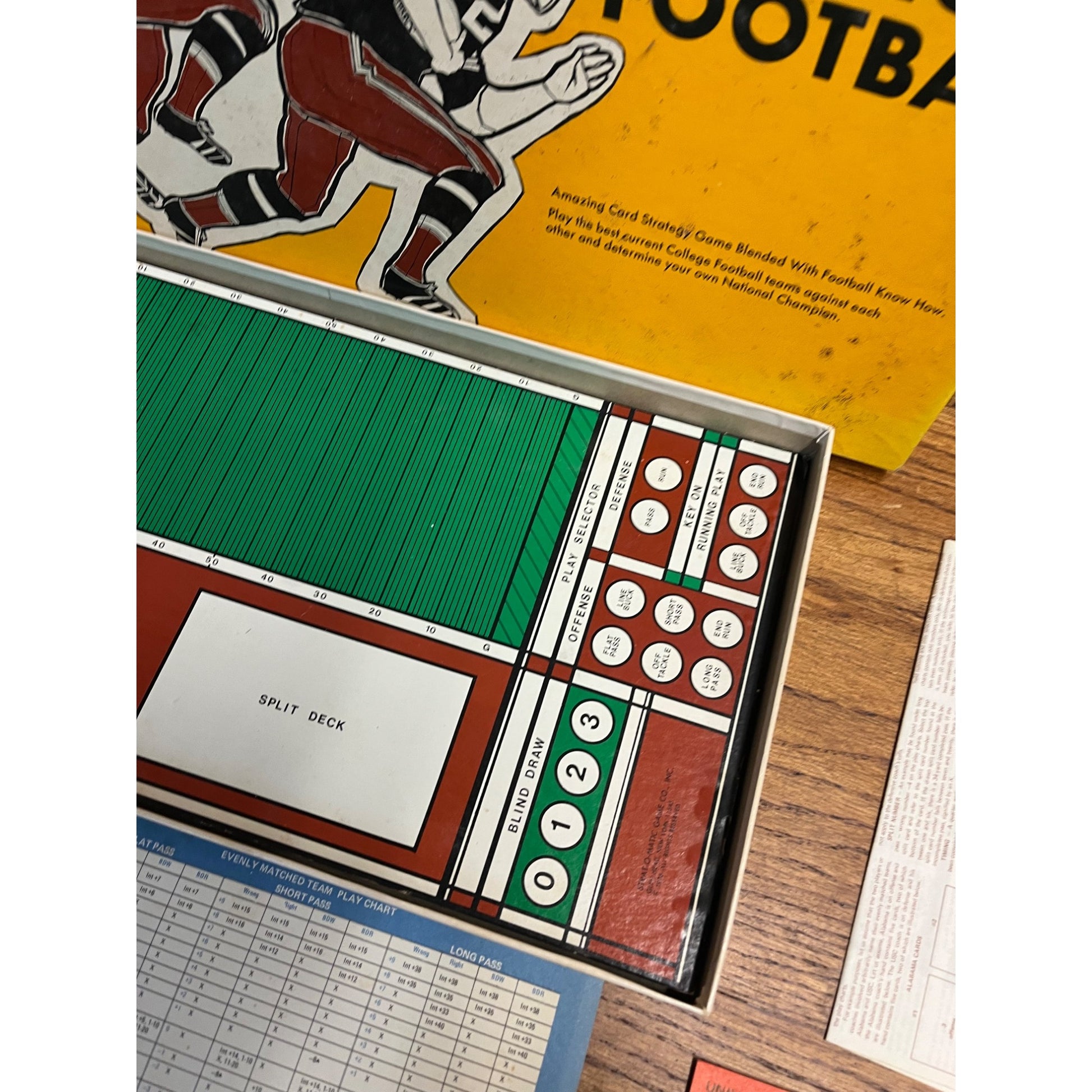 Vintage 1976 Strat-O-Matic College Football Board Game Card Strategy